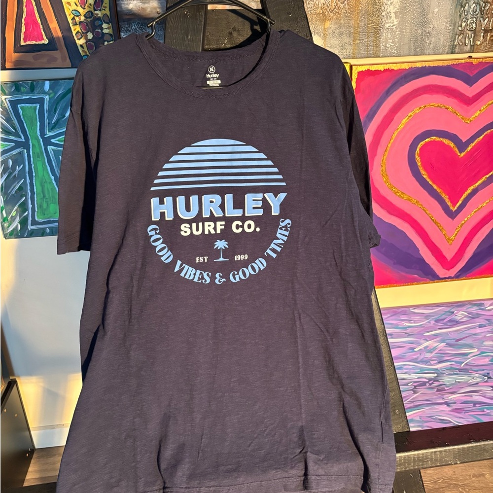 Hurley XL Navy Blue Surf Short Sleeve Tee